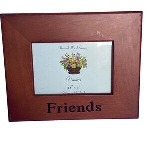 Amora Natural Wood "Friends" Decorative Picture Frame Photo Size 3.5" x 5"‎